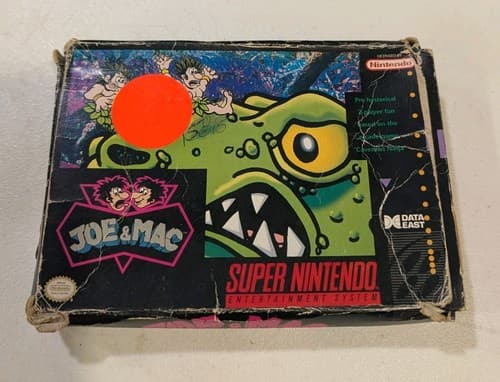 Joe & Mac Super Nintendo SNES Game With Rough Box, Tested