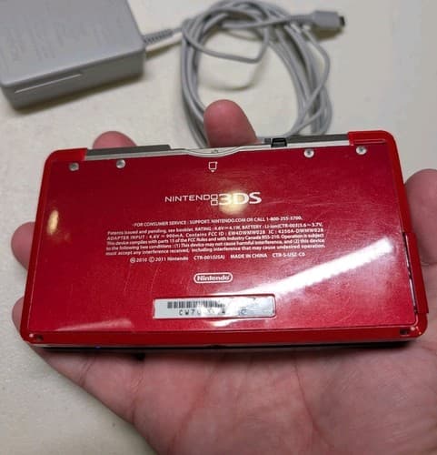 Nintendo 3DS Flame Red Handheld Console System, Tested With Charger — photo 6