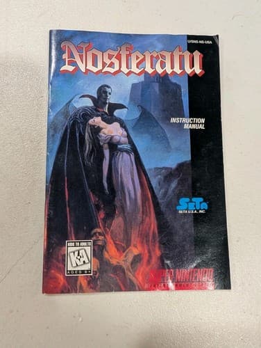 Nosferatu Super Nintendo SNES Manual Only Rare