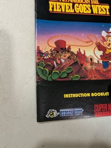 An American Tail: Fievel Goes West (SNES) - MANUAL ONLY! Super Nintendo Book — photo 4