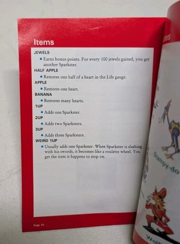 Sparkster Super Nintendo SNES Manual Instruction Booklet Only - Original, Rare — photo 7