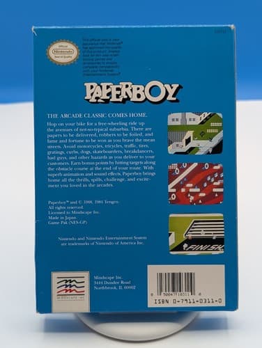 Paperboy (Mindscape, 1988) NES Game w/ Box & Manual ~ Tested & Working — photo 3
