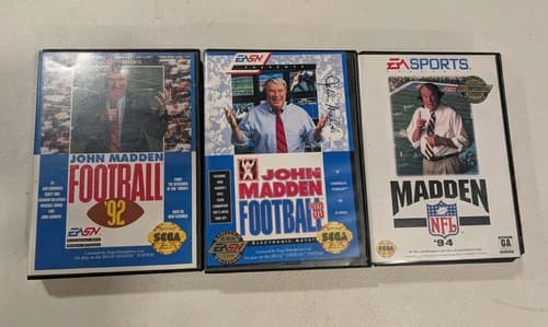 John Madden Pack (92, 93, 94) Sega Genesis Games, Tested Complete