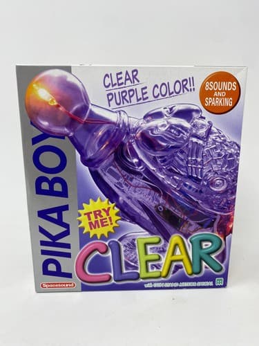 Vintage 90s Bootleg Pokemon Pika Boy Space Gun Toy Clear Atomic Purple Boxed NOS