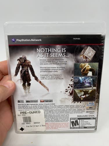 Nier Sony Playstation 3 Square Enix CIB Complete with Game Case & Manual — photo 5