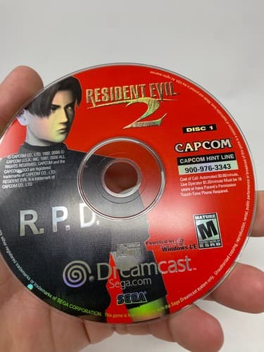 Capcom Resident Evil 2 (Sega Dreamcast) Discs Only 1 & 2 No Manual or Case — photo 4