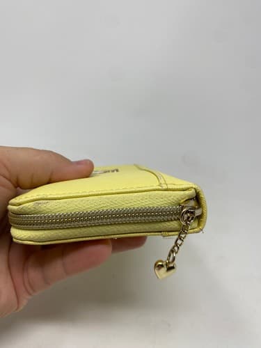 Pokemon Pikachu Light Yellow Leather Zipper Long Wallet with Heart Charm Japan — photo 6