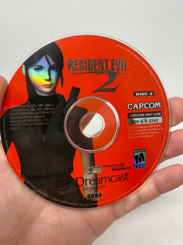 Capcom Resident Evil 2 (Sega Dreamcast) Discs Only 1 & 2 No Manual or Case — photo 7
