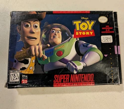 Super Nintendo Toy Story SNES Original Box w/ Damaged Manual