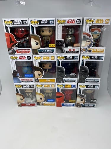 Funko Pop Star Wars Lot of 12 Vinyl Figures - Kylo Ren Chewbacca BB-8 L3-37