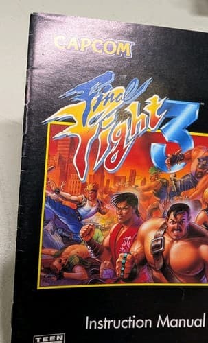FINAL FIGHT 3 Instruction Manual BOOKLET Super Nintendo SNES Capcom Authentic — photo 2