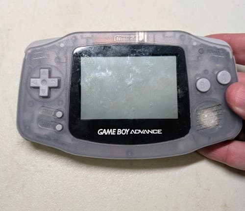 Nintendo Game Boy Advance GBA Clear Glacier Handheld Console Tested & Working