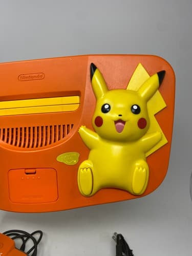 Nintendo 64 Pokemon Pikachu Limited Edition Orange/Yellow Console w/ Controller — photo 3