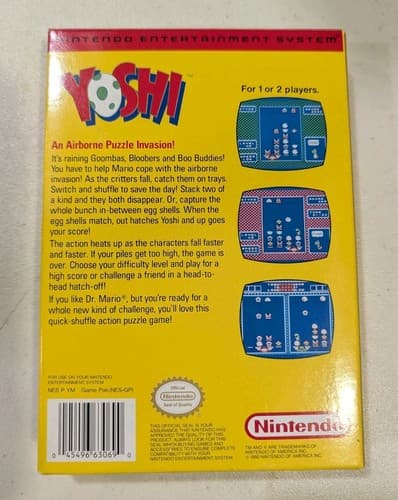 Nintendo Yoshi NES Complete in Box (CIB) Game Cartridge w/ Manual, No Box Foam — photo 6