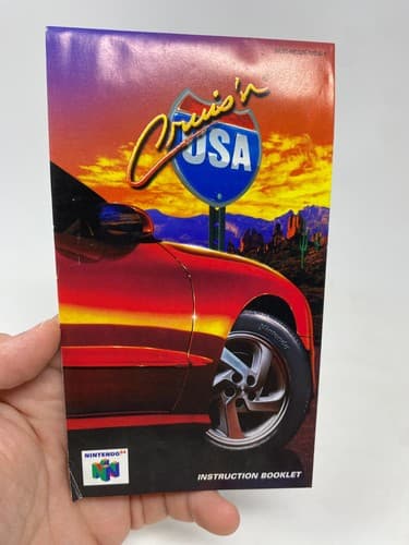 NO GAME - Cruis'n USA N64 Instruction Manual Booklet/Poster Only Nintendo 64