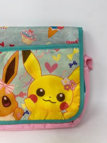 Pokemon Pokemon Pokemon Center Pikachu Eevee Shoulder Bag Pink Teal JP US Seller — photo 3