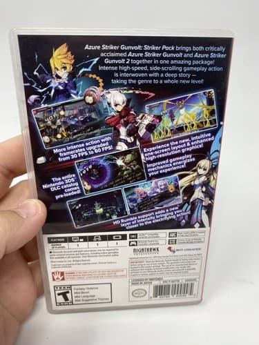 Azure Striker Gunvolt: Striker Pack (Nintendo Switch, 2017) Game & Case — photo 2