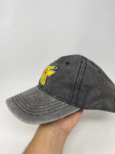 2017 Pokemon Baseball Cap Hat Pikachu Embroidered Black Stone Wash Denim — photo 2