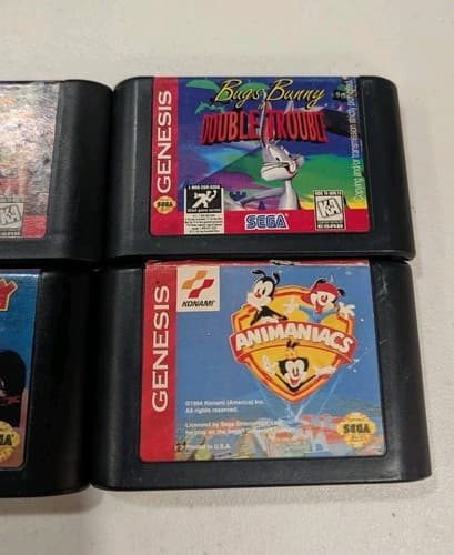 Lot Of 4 Sega Genesis Carts, Tested - Tom Jerry, Taz, Animaniacs, Bugs Bunny — photo 3