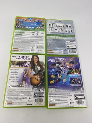 Lot Of 4 Xbox 360 Disney Games Hannah Montana Epic Mickey 2 Skylanders Infinity — photo 2