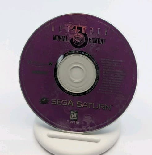 Midway Ultimate Mortal Kombat 3 Sega Saturn Disc & Back Art Only, Tested — photo 3