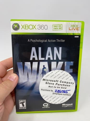 Microsoft Alan Wake Xbox 360 Action Adventure Psychological Thriller Employee