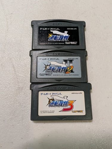 Lot 3 Ace Attorney Gyakuten Saiban 1 2 3 set GBA Nintendo Gameboy Advance Japan — photo 3