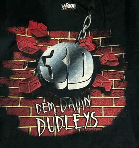 Dudley Boyz 3D Death Drop Dem Damn Dudley T-Shirt XL/2XL? WWF Vintage Authentic — photo 6