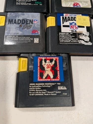 Lot of 5 John Madden Football Games - Original, 93, 94, 95 & 96 Sega Genesis — photo 2