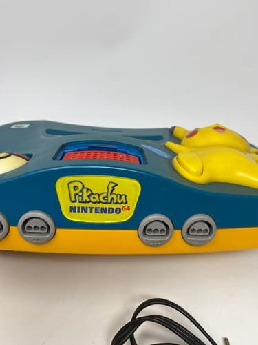 Nintendo 64 Pikachu Torquoise Console Gray Controller Region Free Tested Pokemon — photo 7