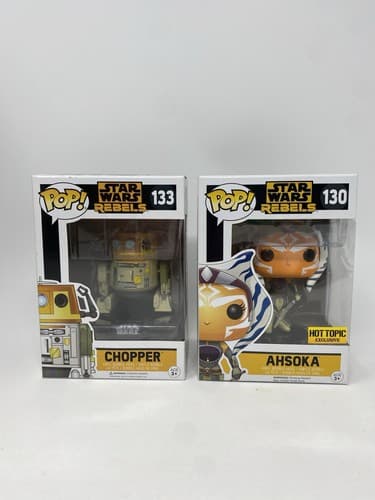Funko POP Star Wars Rebels Lot Chopper & Ahsoka #133 & #130 Hot Topic Exclusive