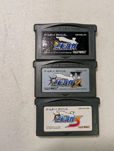 Lot 3 Ace Attorney Gyakuten Saiban 1 2 3 set GBA Nintendo Gameboy Advance Japan