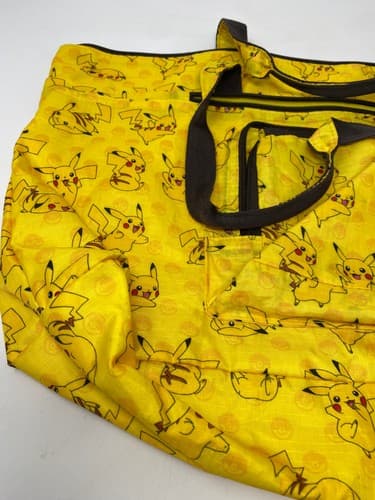 Pokemon Pikachu Yellow All Over Print Tote Bag Zippered Travel Shopping Bag — photo 3