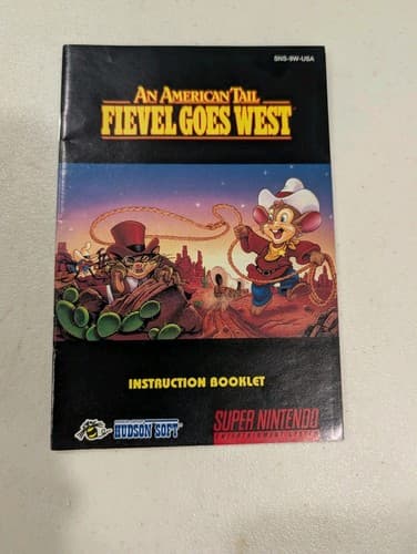 An American Tail: Fievel Goes West (SNES) - MANUAL ONLY! Super Nintendo Book