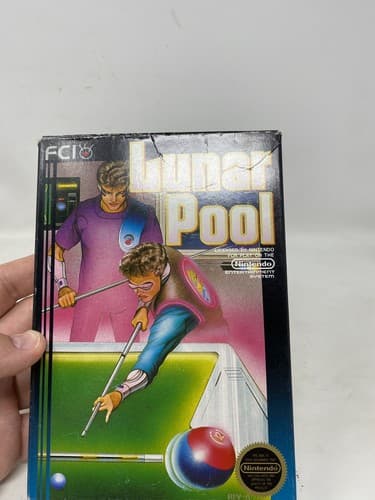 Nintendo NES Video Game Lunar Pool Complete CIB Box Manual Game Poster Inserts — photo 2