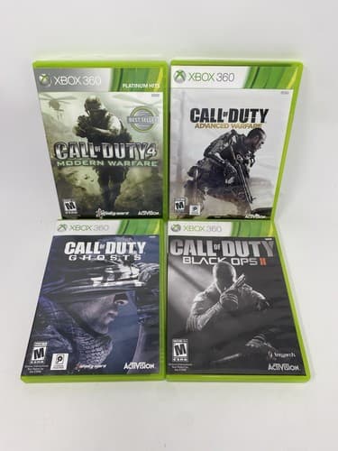 Lot of 4 Call of Duty Xbox 360 Black Ops II Modern Warfare Advanced Ghosts