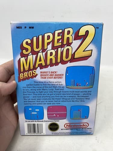 SUPER MARIO BROS. 2 MARIO MADNESS NINTENDO NES BOX AND GAME — photo 6