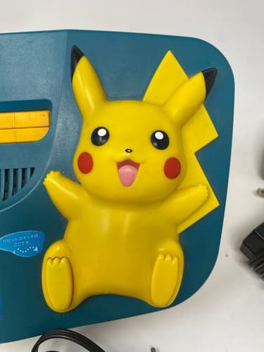 Nintendo 64 Pikachu Torquoise Console Gray Controller Region Free Tested Pokemon — photo 4