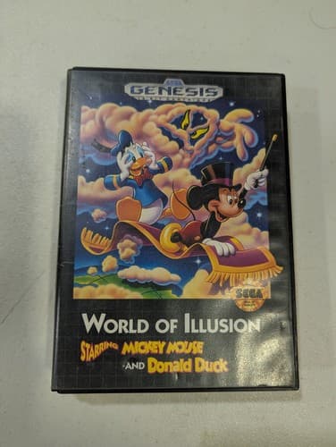 Sega Genesis World of Illusion Mickey & Donald Original Box + Manual, No Game
