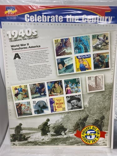 Sealed CELEBRATE THE CENTURY 1940-1990. Lot of 6 Sheets Set US Stamps NEW — photo 2