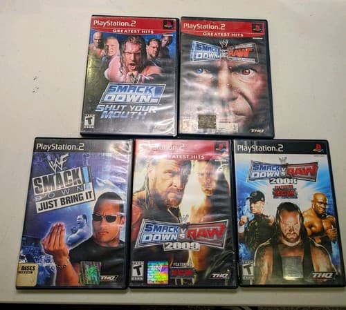 Lot Of 5 PS2 WWE Game Cases/Manuals, No Games
