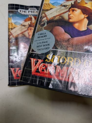 SEGA Sword of Vermilion (Sega Genesis) Role Playing Hint Book Included, Damaged — photo 3