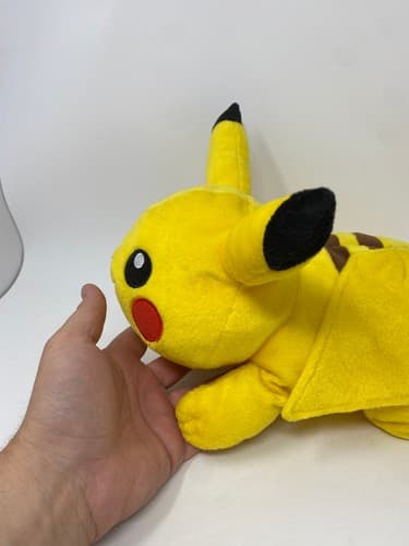 Pokémon Pikachu Plush — Sitting, Open Mouth, Arms Down — TOMY — w/ Tags — photo 3