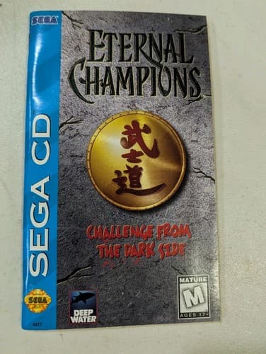 Eternal Champions Sega CD Game And Manual Only, No Case/Back Art, Tested