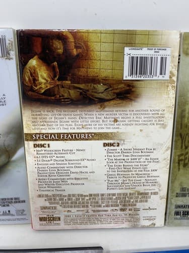 Saw Dvd/blu Ray Lot 1-4 & Jigsaw Some With Slipcoves . Very Good! Ships Fast — photo 9