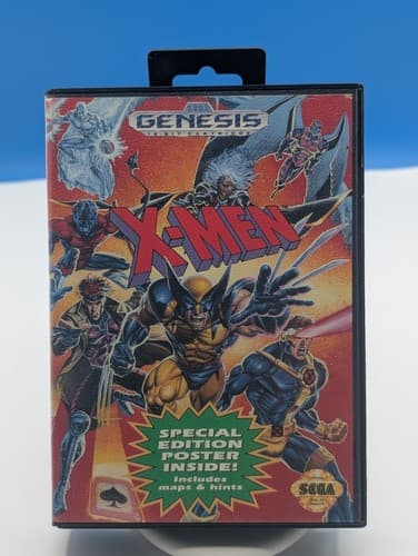 X-Men (Sega Genesis, 1993) - Complete In Box & Tested No Poster