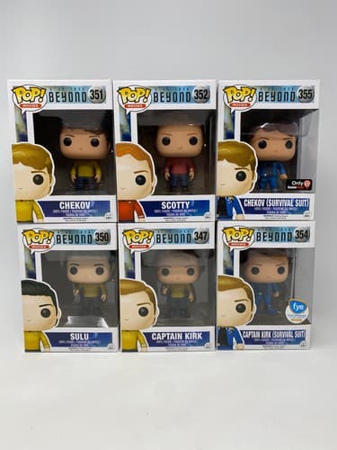 Funko Pop! Star Trek Vinyl Figures Lot of 6 - Captain Kirk Chekov Sulu Scotty