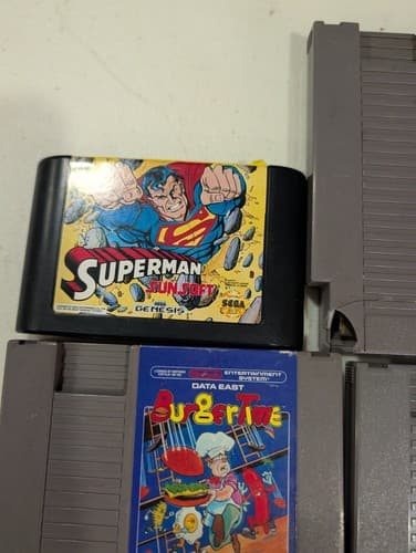 Lot of 9 NES / Sega Non Working Cartridges - Zelda, Superman, TMNT, Mario, Etc — photo 8