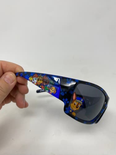 PAW Patrol Kids Sunglasses Chase Blue Black Paw Print Frames Character Graphics — photo 2