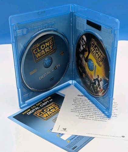 Star Wars: The Clone Wars (Blu-ray Disc, 2008) W/ Digital Copy Disc